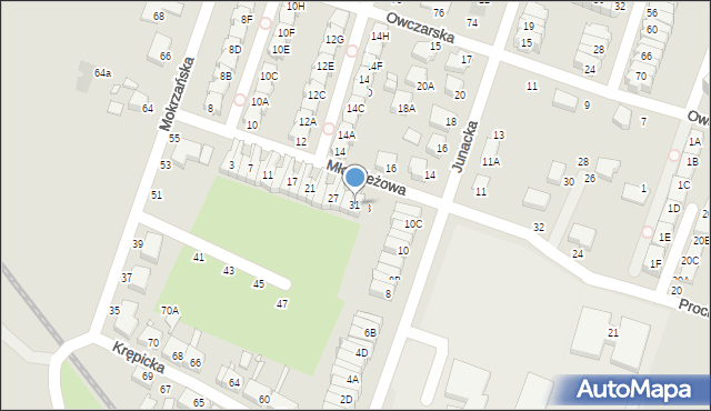 Wrocław, Młodzieżowa, 31, mapa Wrocławia