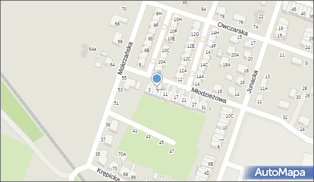 Wrocław, Młodzieżowa, 7, mapa Wrocławia