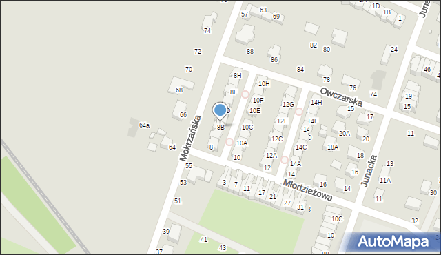 Wrocław, Młodzieżowa, 8B, mapa Wrocławia