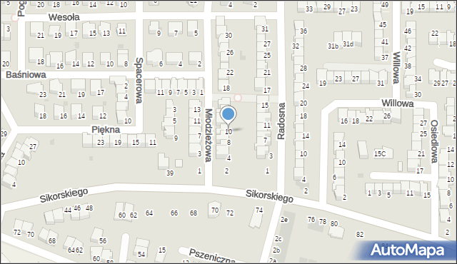 Wyszków, Młodzieżowa, 10, mapa Wyszków