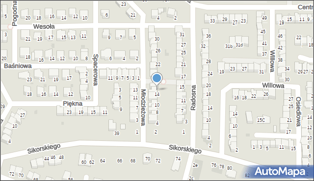 Wyszków, Młodzieżowa, 16, mapa Wyszków