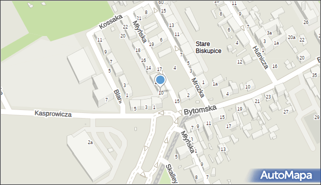 Zabrze, Młyńska, 10, mapa Zabrza