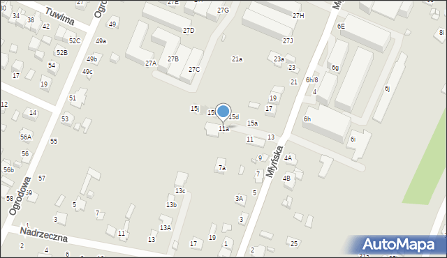 Zamość, Młyńska, 11a, mapa Zamościa