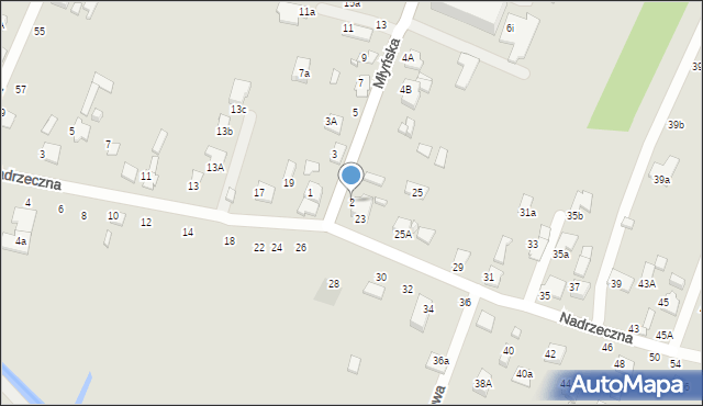 Zamość, Młyńska, 2, mapa Zamościa