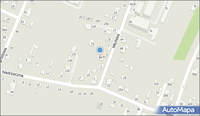 Zamość, Młyńska, 3A, mapa Zamościa