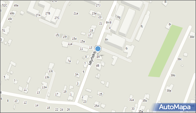 Zamość, Młyńska, 4A, mapa Zamościa