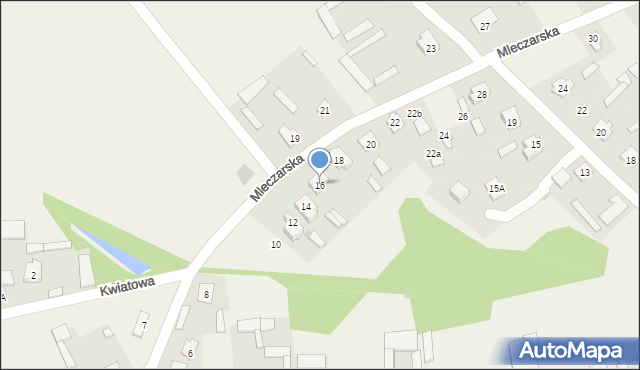 Zbójna, Mleczarska, 16, mapa Zbójna