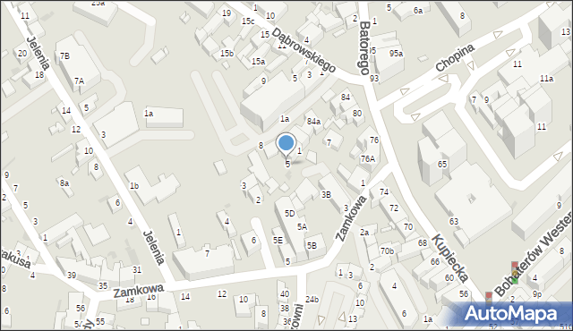 Zielona Góra, Młyńska, 5, mapa Zielona Góra