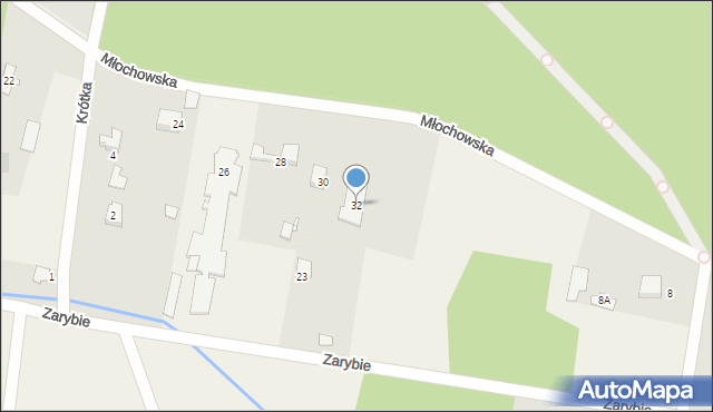 Żółwin, Młochowska, 32, mapa Żółwin