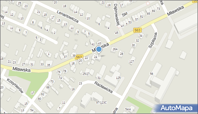 Żuromin, Mławska, 26, mapa Żuromin