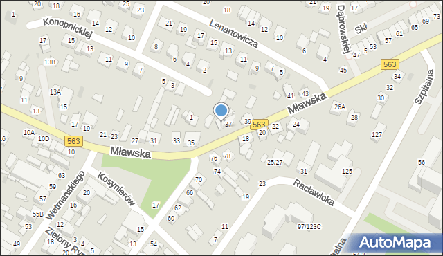 Żuromin, Mławska, 37A, mapa Żuromin