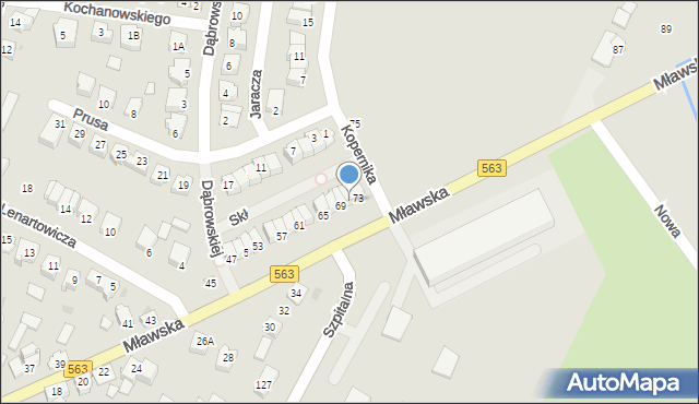 Żuromin, Mławska, 71, mapa Żuromin