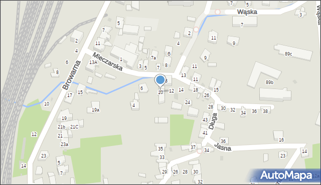 Żywiec, Mleczarska, 10, mapa Żywiec