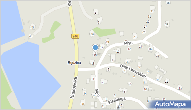 Żywiec, Młyn, 15, mapa Żywiec