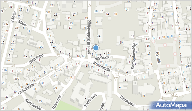 Żywiec, Młyńska, 1, mapa Żywiec