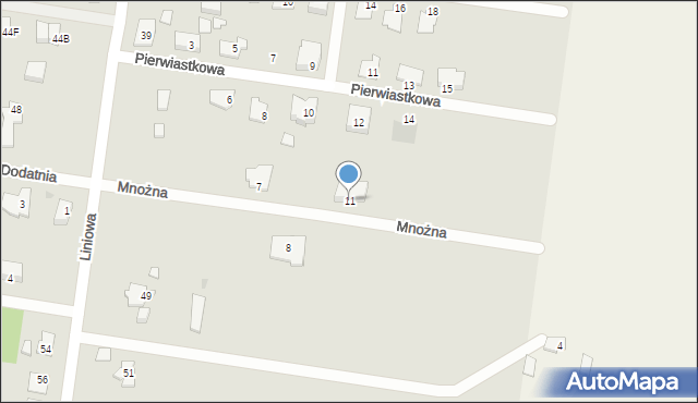Białystok, Mnożna, 11, mapa Białegostoku