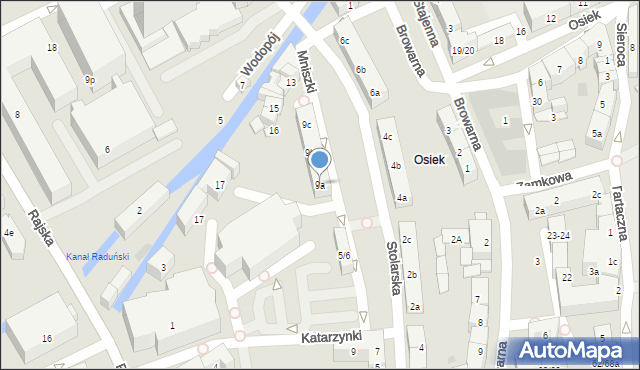 Gdańsk, Mniszki, 9a, mapa Gdańska