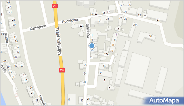 Krosno Odrzańskie, Mnichów, 17, mapa Krosno Odrzańskie