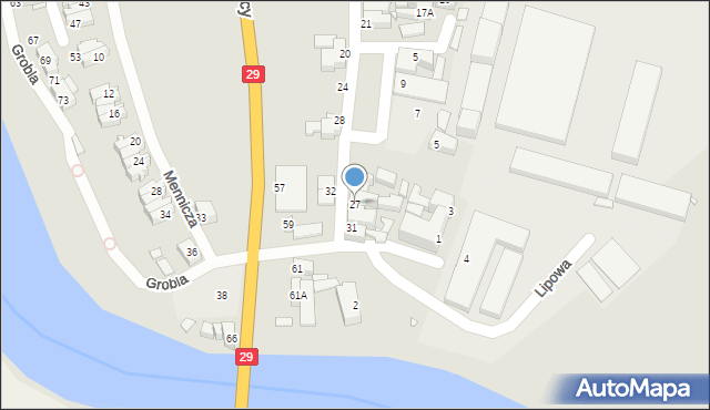 Krosno Odrzańskie, Mnichów, 27, mapa Krosno Odrzańskie