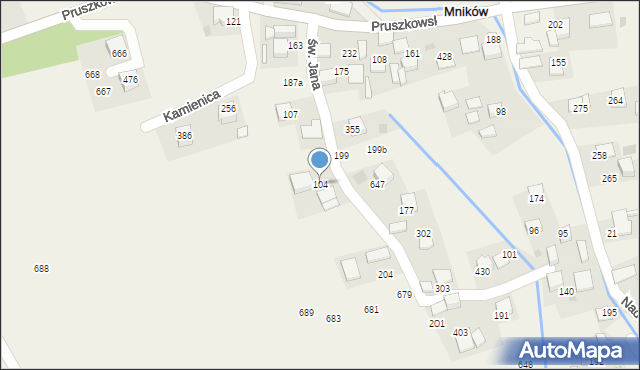 Mników, Mników, 104, mapa Mników