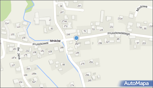 Mników, Mników, 202, mapa Mników