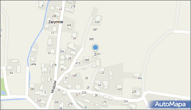 Mników, Mników, 22, mapa Mników