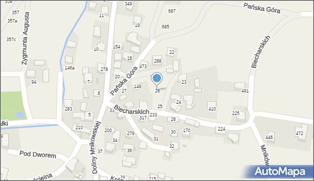 Mników, Mników, 26, mapa Mników