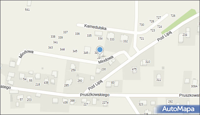 Mników, Mników, 347A, mapa Mników