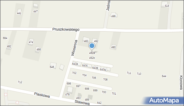 Mników, Mników, 492a, mapa Mników