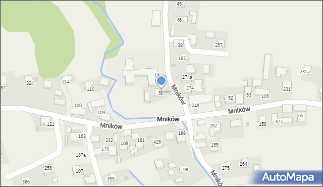 Mników, Mników, 50, mapa Mników