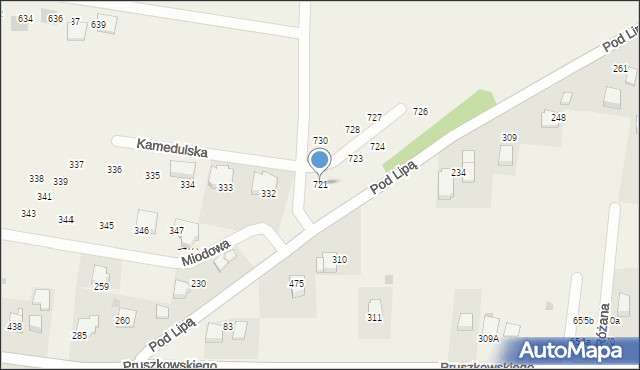 Mników, Mników, 721, mapa Mników