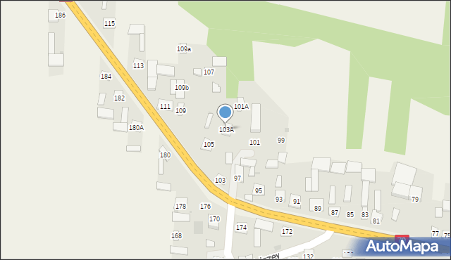 Mniszew, Mniszew, 103A, mapa Mniszew