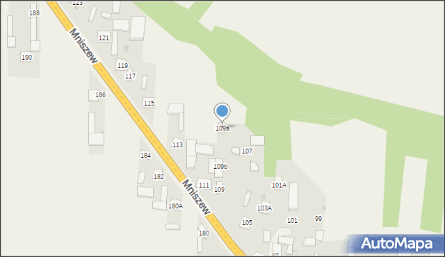 Mniszew, Mniszew, 109a, mapa Mniszew