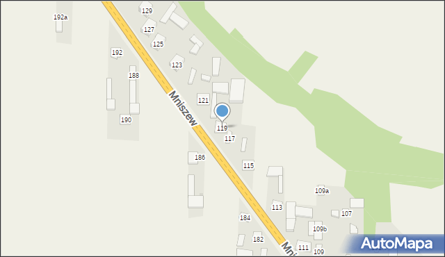 Mniszew, Mniszew, 119, mapa Mniszew