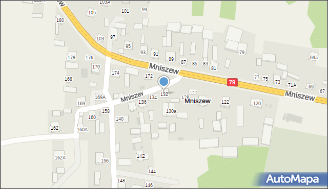 Mniszew, Mniszew, 132, mapa Mniszew