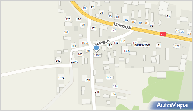 Mniszew, Mniszew, 140, mapa Mniszew