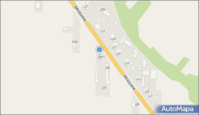 Mniszew, Mniszew, 192, mapa Mniszew