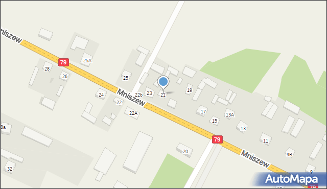 Mniszew, Mniszew, 21, mapa Mniszew