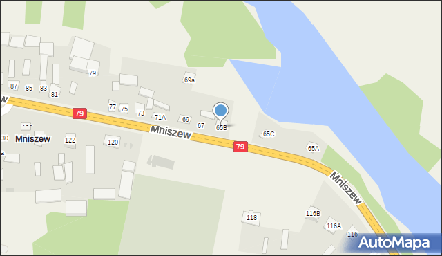 Mniszew, Mniszew, 65B, mapa Mniszew