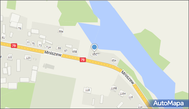 Mniszew, Mniszew, 65C, mapa Mniszew