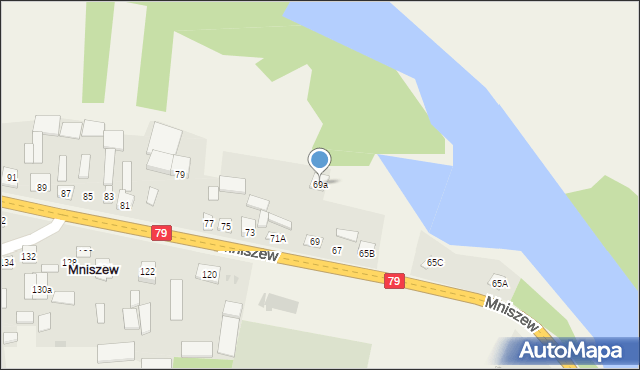 Mniszew, Mniszew, 69a, mapa Mniszew