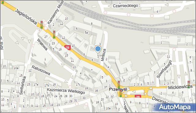 Przemyśl, Mnisza, 1, mapa Przemyśla