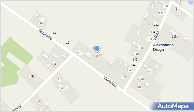 Aleksandria Druga, Mostowa, 8, mapa Aleksandria Druga