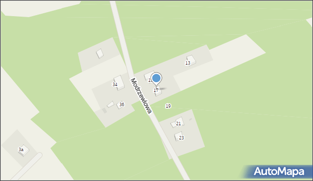 Aleksandria Pierwsza, Modrzewiowa, 17, mapa Aleksandria Pierwsza