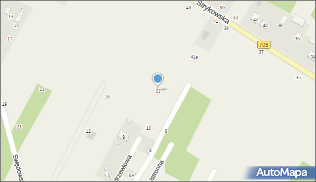 Anielin Swędowski, Modrzewiowa, 11, mapa Anielin Swędowski