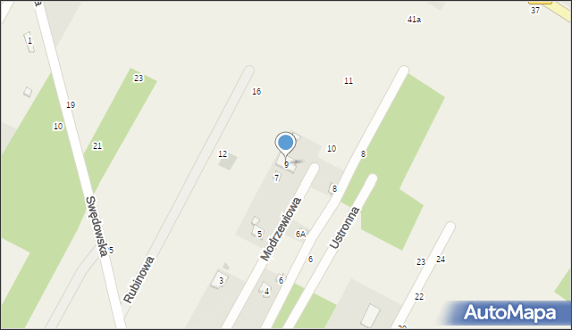 Anielin Swędowski, Modrzewiowa, 9, mapa Anielin Swędowski