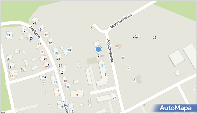 Augustów, Modrzewiowa, 5, mapa Augustów