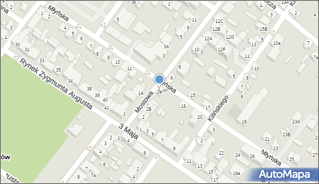 Augustów, Mostowa, 2e, mapa Augustów