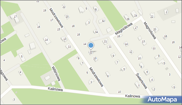 Babiczki, Modrzewiowa, 12, mapa Babiczki