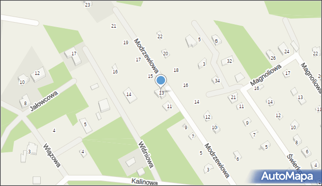 Babiczki, Modrzewiowa, 13, mapa Babiczki